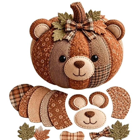 DIY Animal Pumpkin Sewing Kit, Animal Shape Patchwork Fall Craft Kit for Adults Beginners, Handmade Sewing Set for Thanksgiving Halloween Home Tabletop Decoration