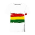 thumbnail image 2 of T-shirt à Manches Courtes Imprimé pour la Fête de l'Indépendance à Col Rond pour Femmes, Tissu en Polyester Léger, Coupe Ample, Col Ras du Cou, Respirant pour le Port Quotidien, 2 of 5