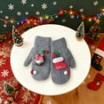 thumbnail image 2 of Xfvqtps Christmas Mittens for Women Knit Pompom Bow Bell Gift Decoration Thermal Warm Outdoor Winter Gloves Gray, 2 of 4