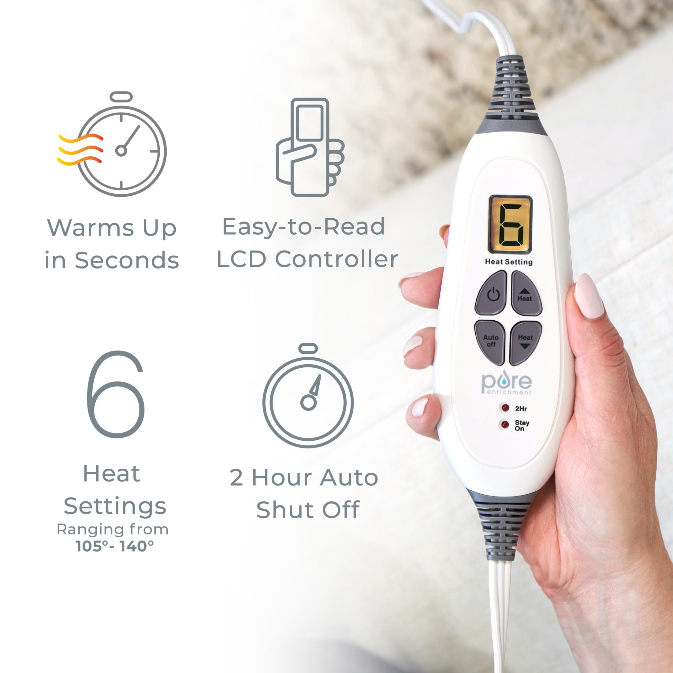 Pure Enrichment PureRelief Duo 2-in-1 Heating Pad with Removable XL Hot/Cold Gel Pack, Soft Microplush Pad Warms Up in Seconds, Ideal for Back Pain, and Muscle Aches in Legs & Shoulders