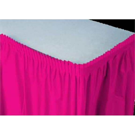 29" X 14' Pleated Plastic Table Skirt Choose From 18 Color (FUCHSIA)