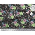 thumbnail image 2 of Soimoi Polyester Crepe Fabric Leaves,Berries & Rose Floral Decor Fabric Printed Yard 52 Inch Wide, 2 of 3