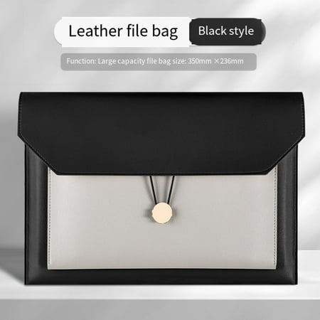 

Clearance Deals!Crcmjuhgsa Office Stationery Leather Business Document Bag Button Document Storage Bag Contract Document Bag Large Capacity Business Document Bag