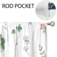 thumbnail image 5 of Boho Green Flower Kitchen Curtains Floral Plant Wildflower Bathroom Curtains Window Treatment Drapes Tier Plant Botanical Cafe Small Bedroom Short French Door Curtains 2 Panels 27.5x39 Inch, 5 of 6