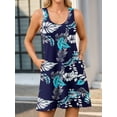 thumbnail image 3 of Sociala Cotton V Neck Tank Dresses for Womens Built in Bra Summer Dresses with Pockets, 3 of 9