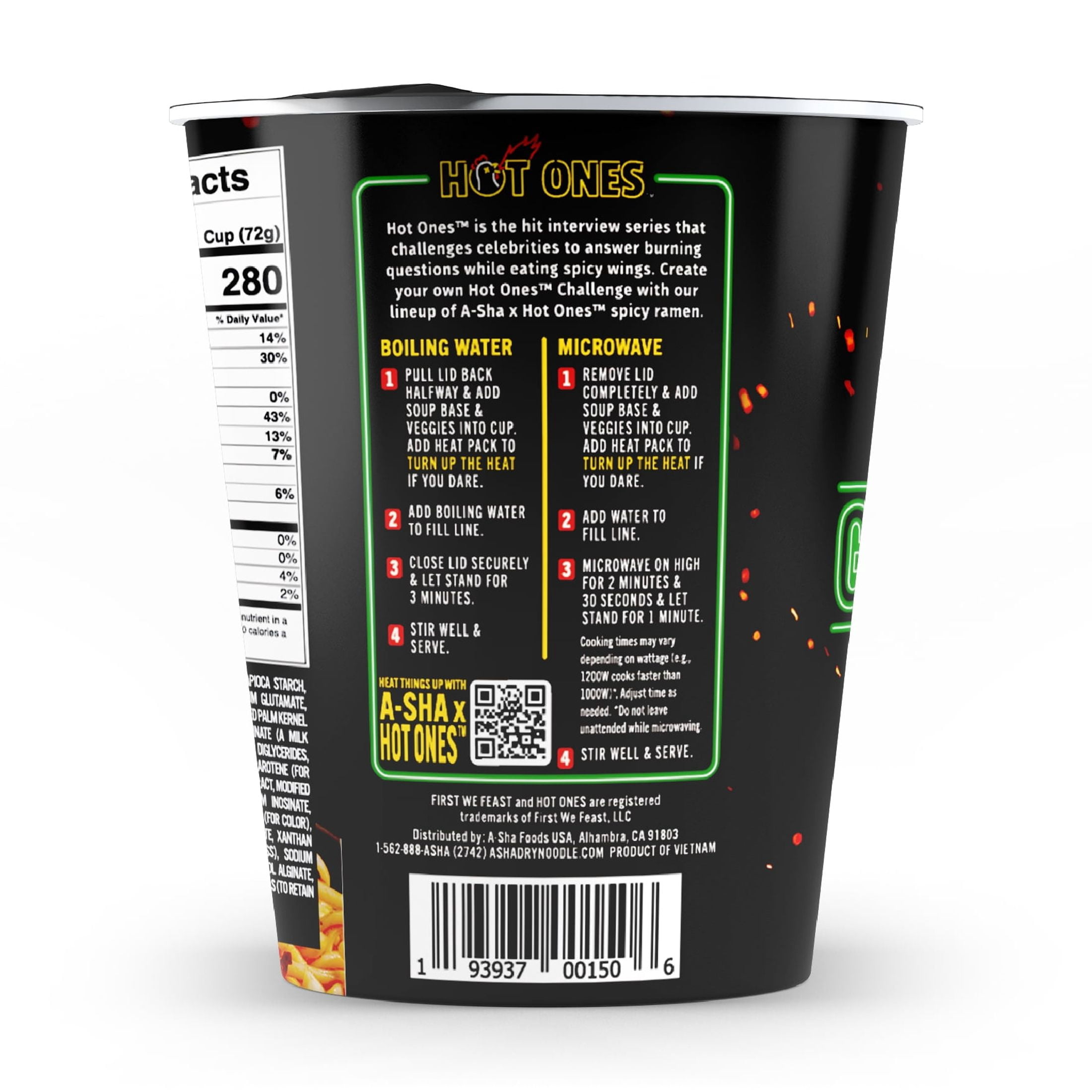 (6 pack) Hot Ones x A-Sha Garlic Chili Ramen Noodle Soup