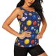 thumbnail image 2 of Balery Space Planet Camiseta sin mangas estampada ligera para mujer, tops de entrenamiento sin mangas, camisetas de yoga transpirables de secado rápido.-X-Large, 2 of 7