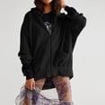 thumbnail image 1 of Abrigo Sudadera con capucha para mujer Top Cómoda con cremallera Blusa de gran tamaño Traje de calle sólido Cgtredaw Negro M para Mujer, 1 of 7