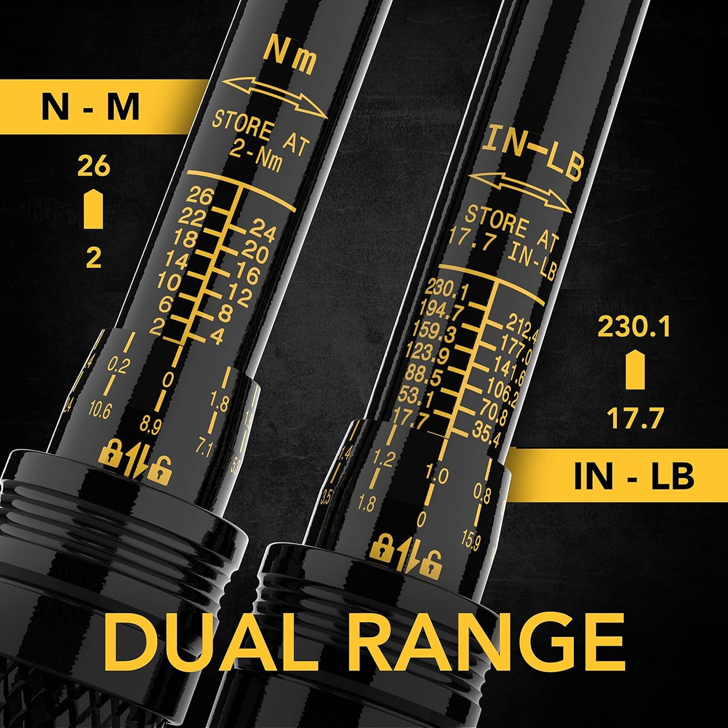 Bike Torque Wrench 1/4-Inch Dr. 15-Piece Kit | 72-Tooth Gear, Dual-Direction Click Type 2~26 Nm