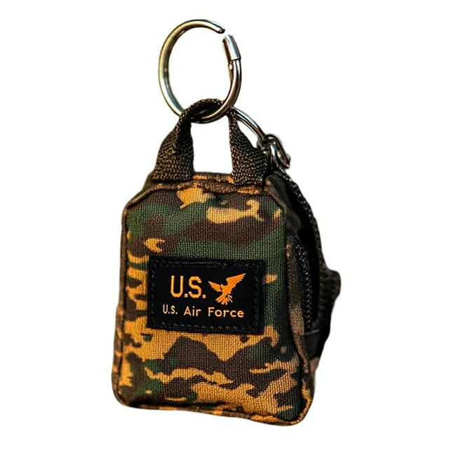 Mini Keychain Backpack With Carabiner Clip – Portable Key Organizer Holder Small EDC Pouch For Keys And Mini Accessories – Christmas Candy Garland Small Trees for Mantle Chandelier Teardrop