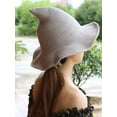 thumbnail image 5 of LAVA Modern Witch Hat Wool Knitted Halloween Witch Hats for Masquerade Cosplay Costume Daily (Khaki), 5 of 8