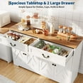 thumbnail image 4 of Yiwa Farmhouse Coffee Bar Cabinet, 57 Inch White Sideboard with Adjustable Shelves, 4 Doors, and 2 Drawers, 4 of 9