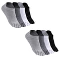 thumbnail image 4 of WORGEOUS 4 pares de calcetines cortos de cinco dedos para hombres Calcetines con punta dividida simples Calcetines de color liso, 4 of 9