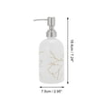 thumbnail image 4 of Unique Bargains 1 Pc Durable Cylinder Marble Soap Dispenser 13.53oz White Gold Tone, 4 of 6