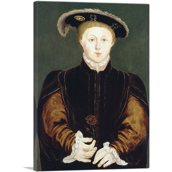 ARTCANVAS King Edward VI 1542 Canvas Art Print by Hans Holbein the Younger - Size: 12" x 8" (0.75" Deep)