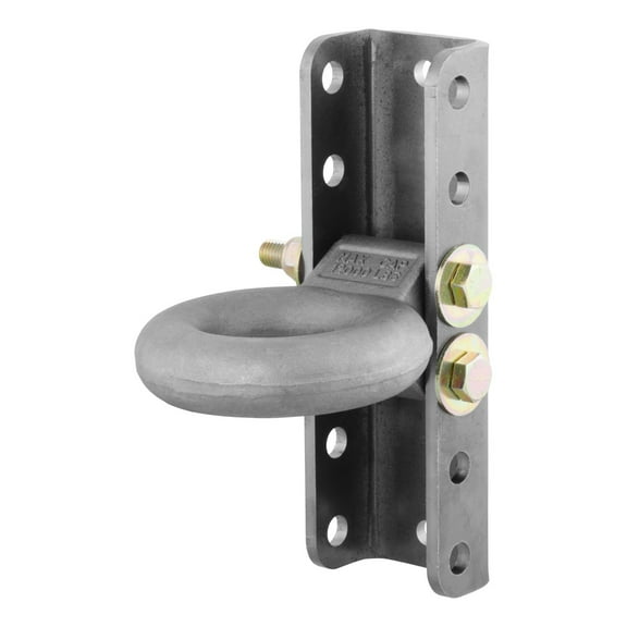 CURT 48640 Raw Steel Adjustable Pintle Hitch Lunette Ring 3-In ID, 12,000 lbs, 11-3/4-Inch Channel Height