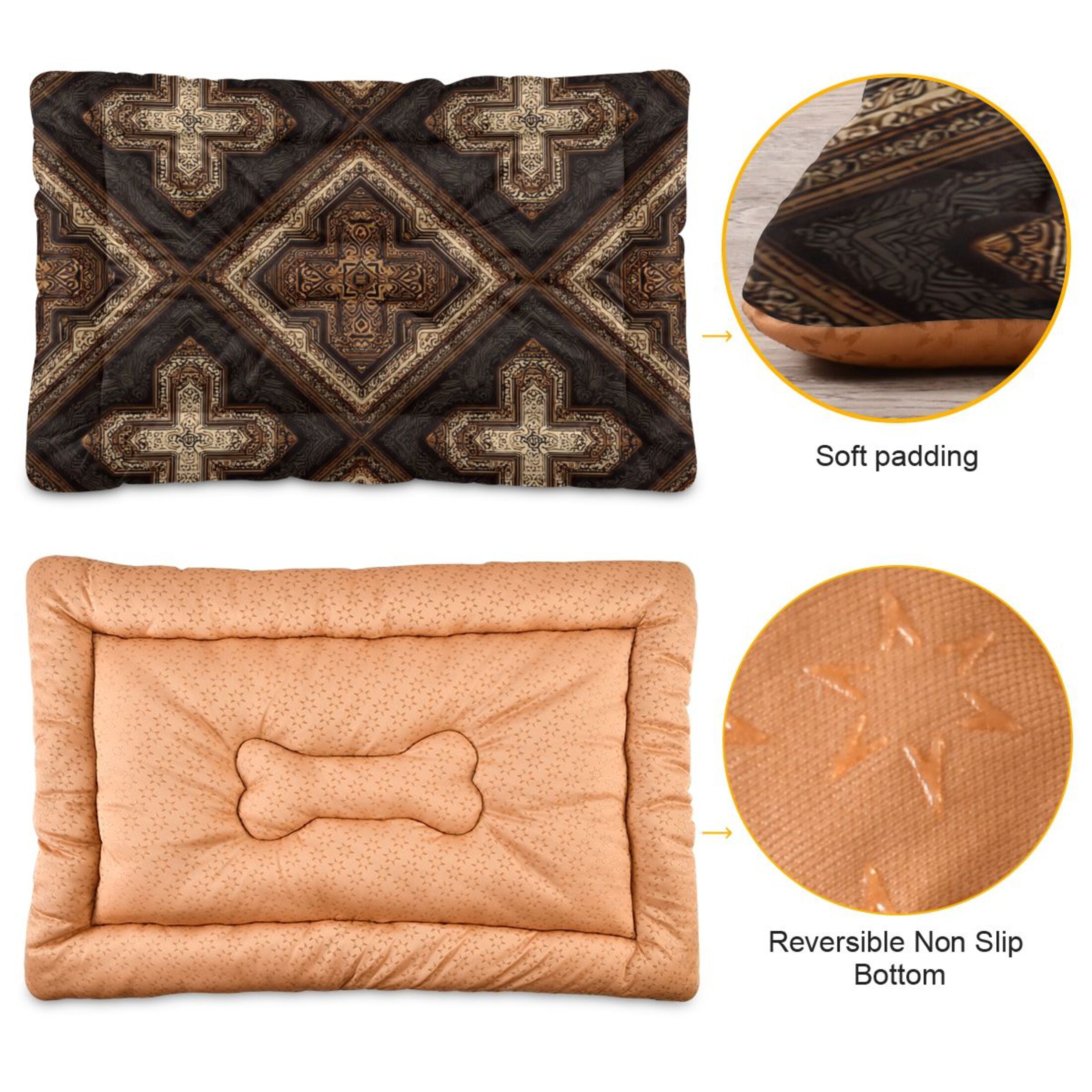 Cozy Mat Pet Bed Indoor Outdoor Warm Soft For Cat Dog Puppy(S/M) Cross-shaped Designs