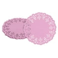 thumbnail image 1 of 50 piezas de servilletas de papel, servilletas de papel de encaje de 4.5 pulgadas, manteles desechables de papel rosa, 1 of 7