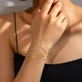 thumbnail image 5 of Hand Chain Bracelet for Women -Valentine's Day gift  Dainty 14K-Gold-Plated Finger Ring Hand Chains Layered Trendy Link Bracelets Jewelry Gifts for Women, 5 of 9