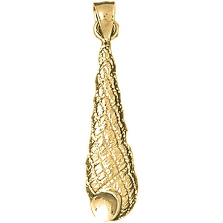 Conch Horn - Yellow Gold-plated 925 Sterling Silver Conch Shell Pendant - 34 mm (Approx. 2.465 grams)