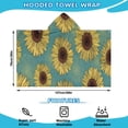 thumbnail image 2 of Blue Sunflower Pattern Hooded Bath Towel，50"x30" for Ages 3 To 12 Kids, Quick Dry Lightweight Soft Microfiber Hood Beach Towel Cover Up for Kids, 2 of 7