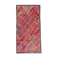 Mogul Indian Red Wall Tapestry Vintage Kutch Patchwork Ethnic Embroidered Beaded Table Throw Wall Art