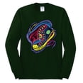 thumbnail image 2 of Wild Bobby, Colorful Sneakers Chucks Streetwear Mens Long Sleeve Shirt, Forest Green, 2XL, 2 of 3