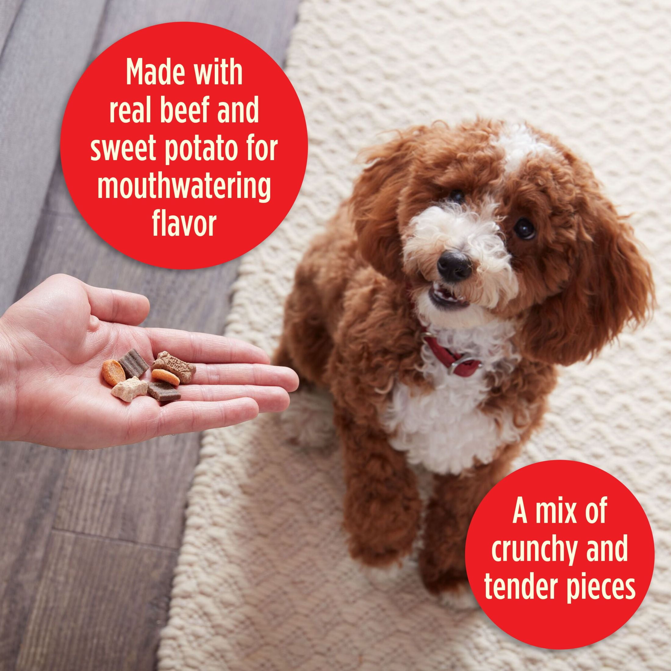 (2 pack) Milk Bone Trail Mix With Real Beef & Sweet Potato, Crunchy & Chewy Dog Treats, 20 oz