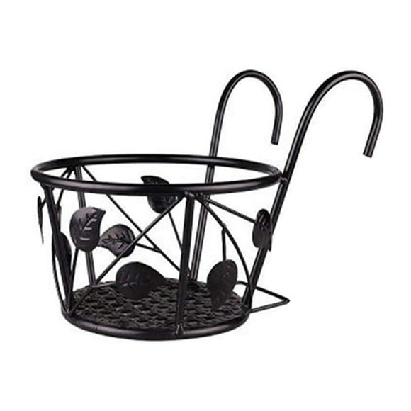 Hanging Railing Iron Planter Baskets Flower Pot Holder Hanger Metal Fence Rail for Patio Balcony Porch Fence