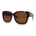 thumbnail image 4 of Polarized Oversized High Temple Horn Rim Fit Over Fashion Sunglasses Tortoise - Brown, 4 of 8