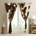 Cowhide Curtains & Drapes Western Curtains,Brown Highland Cow Print ...