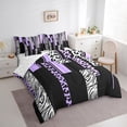 thumbnail image 3 of Castle Fairy Leopard Zebra Print Bedding Comforter Set 7pcs for Female Men Adults,Abstract Animal Print Queen Bedding Sets Super Cozy,Vintage Aesthetic Queen Sheet Sets,Lightweight Room Decor, 3 of 8