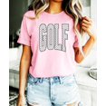 thumbnail image 3 of Polka dot Golf Graphic T-Shirt for Girls and Women - Cute Golf Lover Outfit Pink Shirt Adult Large, 3 of 7