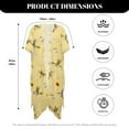 thumbnail image 6 of DISNIMO Hummingbird Daisy Print Women's Swimsuit Cover Up Sunflower Printed Casual Cardigan Beach Coverup Summer Loose Bathing Suit Cover Ups Half Sleeve Bikini Coverups, 6 of 6