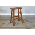 thumbnail image 4 of Home Square 30" Saddle Seat Mahogany Wood Stool in Rustic Oak - Set of 3, 4 of 4