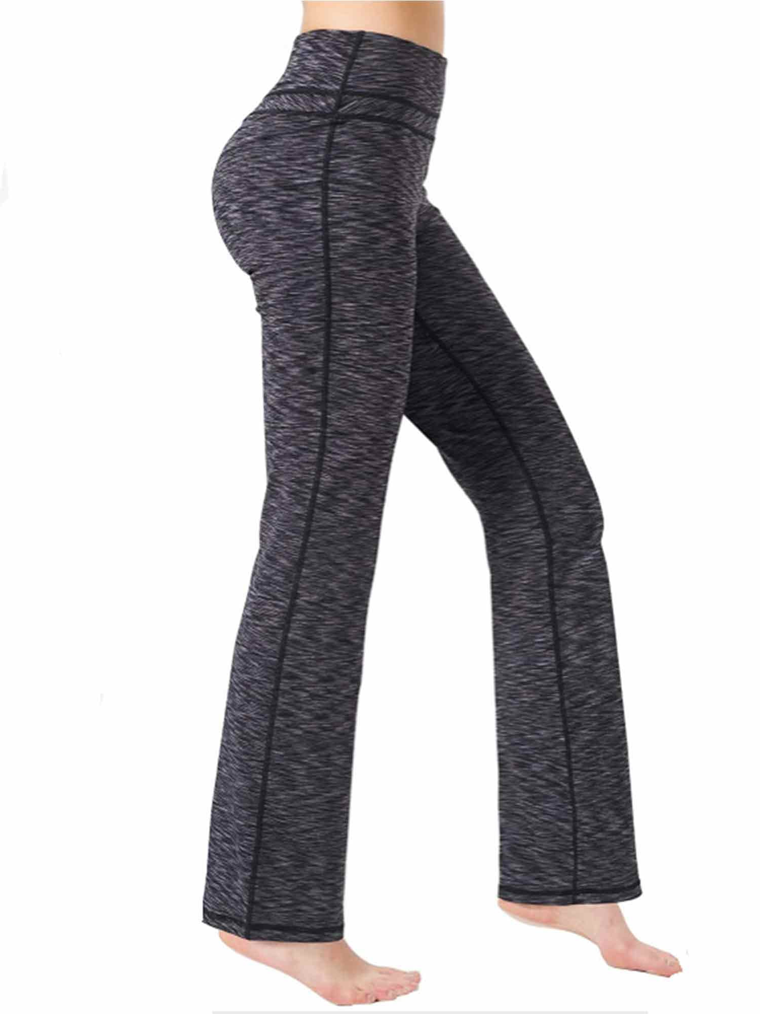 Lady Women Boot-Cut Yoga Pants Leggings Tummy Control Workout Non See ...