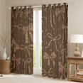 thumbnail image 2 of Feelyou Brown Vintage Bow-tie Black Out Curtains, Ribbon Curtains Pack of 2 (42x63 Each), 2 of 6