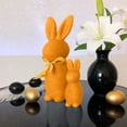thumbnail image 2 of Easter Bunny Figurines Decor 2PCS 8.66 and 4.73 Inch with Bow Ties, Flocked Rabbit Centerpiece for Spring Table, Indoor Home and Office Shelf Decorations, Easter Party and Seasonal Gift Idea, 2 of 4