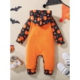 thumbnail image 3 of Sunisery Newborn Baby Boy Girl Halloween Romper Cute Pumpkin Print Hooded Jumpsuit One Piece Outfits Unisex Infants Clothes, 3 of 6