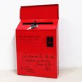 thumbnail image 3 of CAROOTU Iron Lock Letter Box Vintage Wall Mount Mailbox Mail Postal Letter Newspaper Box, 3 of 7