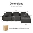 thumbnail image 2 of HOMREST 118" L-Shaped Modular Sectional Sofa for Living Room, Corduroy Upholstery Cloud Sofa with Movable Ottoman, Oversized Boneless Couch with Deep Seat No Assembly Required (Charcoal Blue), 2 of 7
