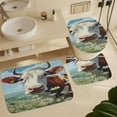 thumbnail image 6 of Farmhouse Highland Cow Funny Cattle And Flower 4 Piece Shower Curtain Sets, Non-Slip Rugs, Toilet Lid Cover And Bath Mat, for Bathroom Decor Set, 72" X 72", 6 of 8