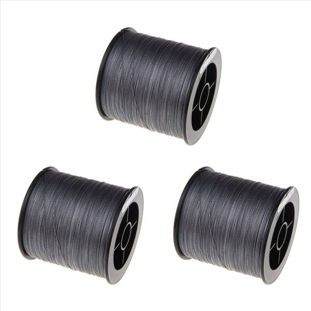 3X 500 M 30 LB 0.26mm de Pesca 4 Hebras Trenzadas de PE de Fuerza Gris