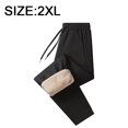 thumbnail image 2 of Pantalón de cachemira para hombre en invierno con cachemira y pantalón grueso y cálido de algodón （negro）, 2 of 6