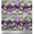 thumbnail image 1 of Soimoi Polyester Crepe Fabric Leaves & Magnolia Floral Print Fabric by The Yard 52 Inch Wide, 1 of 5