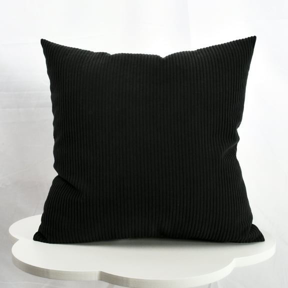 XmhyTop Decorative Pillow, 50*50cm black Throw Pillows for Couch, 1 Pcs Pillow Decorative for Bed with Corduroy Cover & PP Cotton Filling, Soft Cushion for Sofa, Living Room