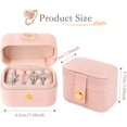 thumbnail image 5 of RUseeN Mini Travel Jewelry Case, Small Jewelry Travel Organizer Box Travel Essentials Christmas Gift for Women Girl, Pink, 5 of 7