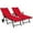 Red/Black, variant on Costway 2 PCS Folding Patio Rattan Lounge Chair Cushioned Aluminum w/ Wheel Red