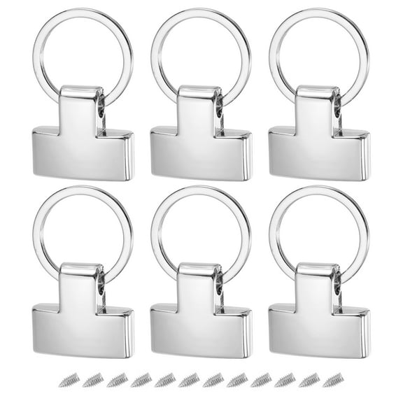 6Pack 22mm/ 0.87" Key Fob Hardware with Keychain Ring Purse Bag Hardware 20mm O Ring Silver Tone