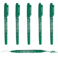 thumbnail image 1 of Uxcell Twin Tip Permanent Markers, 6 Pack Green Fine and Ultra Fine Point Colored Makers Quick Drying Coloring Pen for Writing Drawing on Wood Plastic Metal Glass Stone, 1 of 6